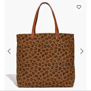 Like new madewell canvas transprt tote leopard bag